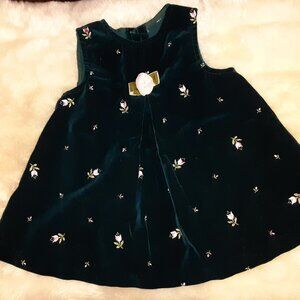 toddler Girls clothes size 18 months green Christmas sleeveless party dress